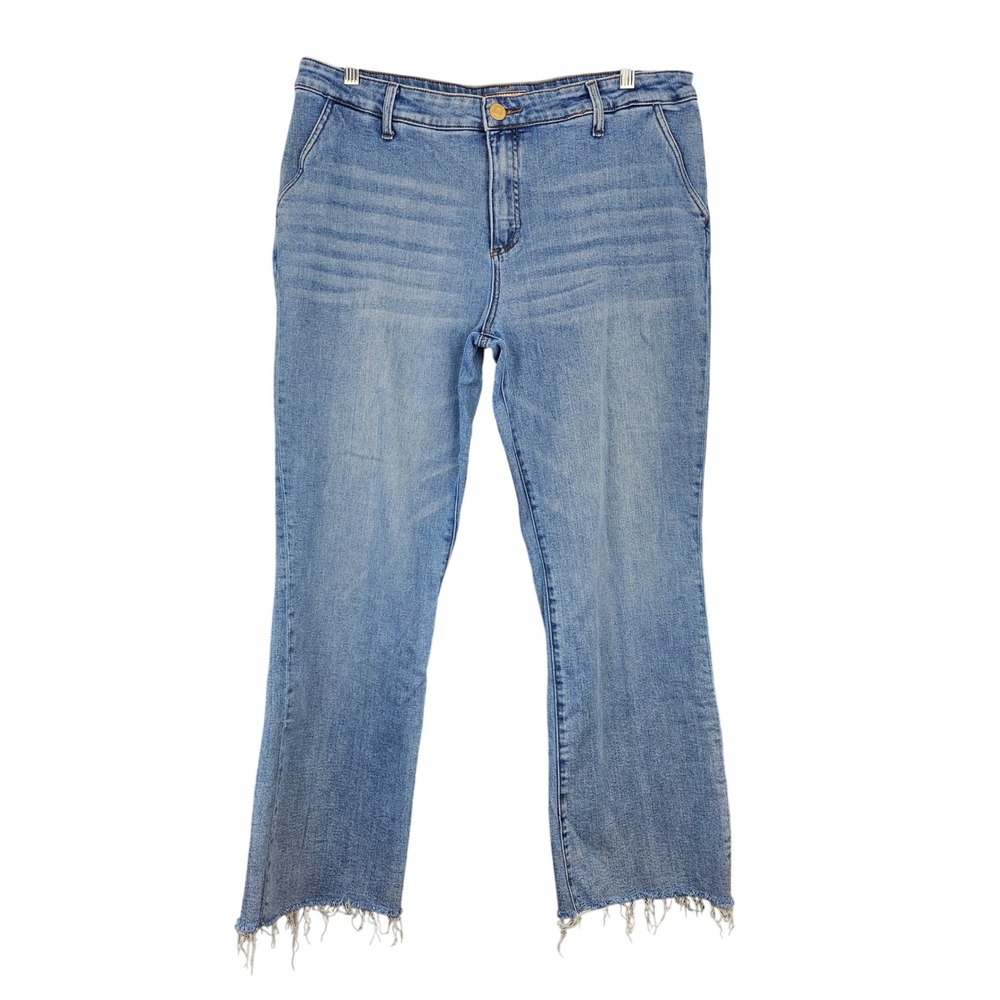 KUT from the Kloth Kelsey Ankle Flair Women's Size 16 Raw Hem Wide Leg‎ Jeans